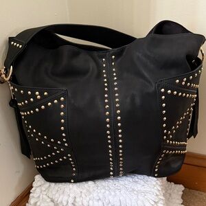 Steve Madden Black /Gold Kamron Stud Kolt Bag
